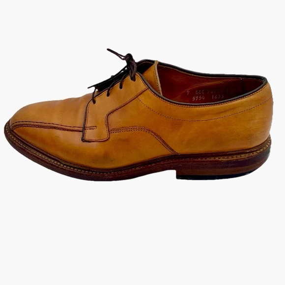 Allen Edmonds Dress Shoes Hillcrest Men Sz 9 EEE Walnut Tan Classic Derby Oxford - Picture 1 of 12